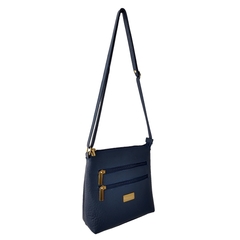 Bolsa Direto de Fábrica Transversal TopGrife Atacado Couro Azul Marinho