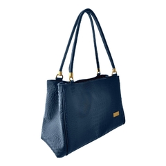 Bolsa Estruturada TopGrife Couro Croco Preto - comprar online