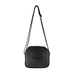 Bolsa Quadrada TopGrife Estampa Ave Fenix Couro Preto - EMISVILLE