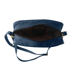 Bolsa Transversal TopGrife Matelassê Couro Azul - EMISVILLE