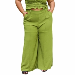 Calça Feminina Wide Leg Cintura Alta Duna Forrada Pantalona - EMISVILLE