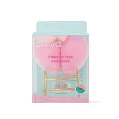ESPONJAS PARA MAQUIAGEM SUPORTE CORAÇÃO C/6 ALLEVA