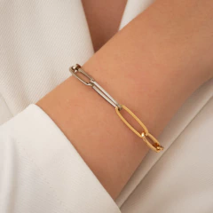 PULSEIRA DE ELOS OVAIS FINOS DUAS CORES