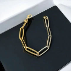 PULSEIRA DE ELOS OVAIS FINOS DUAS CORES - comprar online