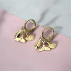 MINI ARGOLA COM PINGENTE TEMA MAR