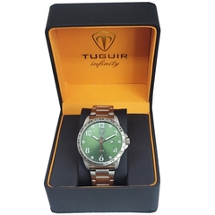 Relógio Masculino Tuguir Analógico Infinity TGI37098 Prata e Verde - loja online