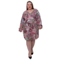 VESTIDO FEMININO CURTO DECOTE V FENDA LATERAL MANGA LONGA na internet