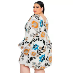 VESTIDO FEMININO CURTO DECOTE V FENDA LATERAL MANGA LONGA na internet