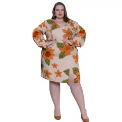 VESTIDO FEMININO CURTO DECOTE V FENDA LATERAL MANGA LONGA na internet