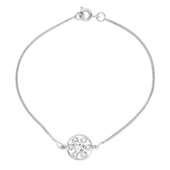 PULSEIRA RABO DE RATO COM STRASS FOLHEADO A PRATA