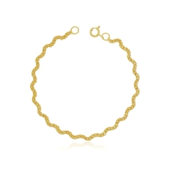 PULSEIRA TRANÇA ONDULADA 18CM BANHADA A OURO