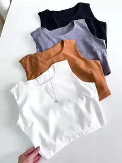 Cropped Feminino Regata em Alfaiataria - comprar online
