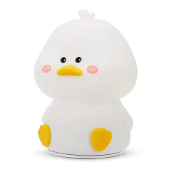 Luminária Touch Luz Noturna Silicone LED Pato Sentado
