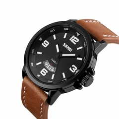 Relógio Masculino Relógio Skmei Analógico 9115 Marrom e Preto - EMISVILLE