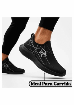 Tênis Esportivo Feminino Leve e Confortável - D012 Preto/Cinza
