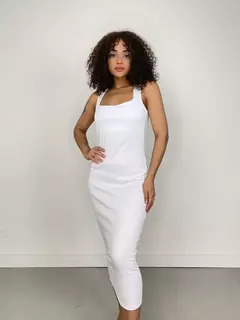 VESTIDO FEMININO MIDI EM RIBANA DECOTE QUADRADO TAIANE REF. 1298 - EMISVILLE