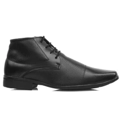 BOTA SOCIAL MASCULINA NOBUCK BLACK COURO SLZ