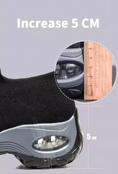 Tênis Feminino Estilo Meia em Malha Respirável com Plataforma de Fundo Grosso - Eleve Sua Altura com Conforto e Estilo ao Ar Livre