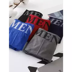KIT COM 5 CUECAS BOXERS MASCULINAS DE MICROFIBRA - CORES VARIADAS E SORTIDAS