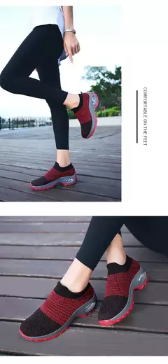 Tênis Feminino Estilo Meia em Malha Respirável com Plataforma de Fundo Grosso - Eleve Sua Altura com Conforto e Estilo ao Ar Livre - EMISVILLE