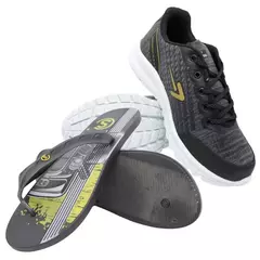 Kit Tenis Box 200 e Chinelo Masculino Estiloso Macio Tamanho Especial Do 45 Ao 4 - EMISVILLE