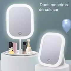 ESPELHO DE MAQUIAGEM INTELIGENTE COM ESPELHO DE CLARO LED PORTÁTIL DOBRÁVEL AJ - loja online