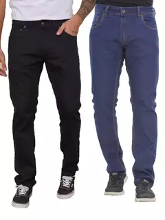 KIT Masculino 2 peças - Calça Skinny Jeans Preto e Calça Skinny Jeans Escuro