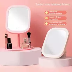 ESPELHO DE MAQUIAGEM INTELIGENTE COM ESPELHO DE CLARO LED PORTÁTIL DOBRÁVEL AJ