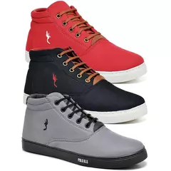 Imagem do Kit 3 pares tenis sapatenis polo casual masculino azul cano alto leve