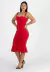 Vestido Alcinha com Babado Vermelho Midi | REF:NR54 - Tecnovest