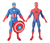 Set X2 Muñeco Articulado Ironman Spiderman America 24cm Niño