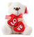Peluche Oso Blanco Con 2 Corazones Love 20cm - Toystomy