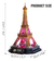 Puzzle 3d - Torre Eiffel Con Luces Led De Colores - Cubicfun