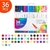 Kit com 36 Canetas Marcadoras de Ponta Dupla para Aquarela
