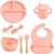 Kit Introdução Alimentar Bebe 8 Peças Silicone Iniciação Para Alimentos Livre de BPA Atóxico Antibacteriano Seguro Sem Pontas Colher, garfo, copinho, - DROPLY ATACADO