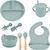 Kit Introdução Alimentar Bebe 8 Peças Silicone Iniciação Para Alimentos Livre de BPA Atóxico Antibacteriano Seguro Sem Pontas Colher, garfo, copinho, na internet