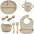 Kit Introdução Alimentar Bebe 8 Peças Silicone Iniciação Para Alimentos Livre de BPA Atóxico Antibacteriano Seguro Sem Pontas Colher, garfo, copinho,