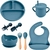 Kit Introdução Alimentar Bebe 8 Peças Silicone Iniciação Para Alimentos Livre de BPA Atóxico Antibacteriano Seguro Sem Pontas Colher, garfo, copinho, - comprar online