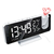 Relógio Despertador LED Espelhado com Projetor de Hora – USB