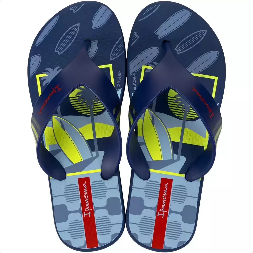 Chinelo Infantil Ipanema Deck City Coqueiro Estiloso Leve Azul