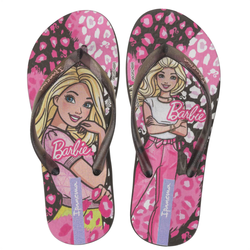 Chinelo Ipanema Barbie Meu Encanto Preto/Rosa