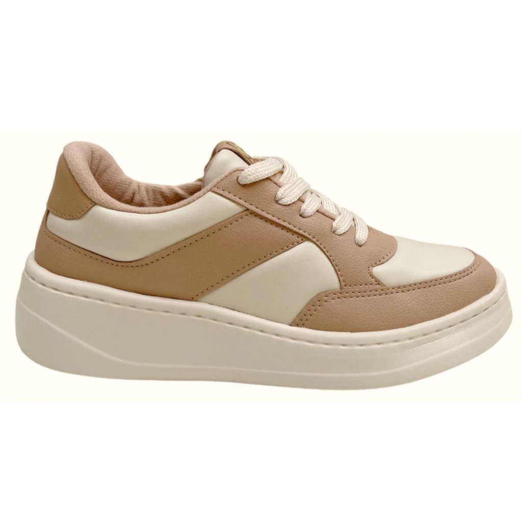 Tênis Modare Feminino Ultraconforto Casual Leve Ortopédico Bege