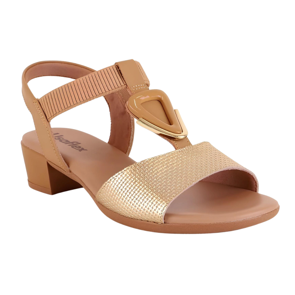 SANDALIA SALTO BLOCO OURO LIGHT MM0801001007