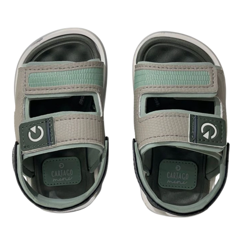 Sandália Papete Infantil Cartago Mini III Cinza Original BG974