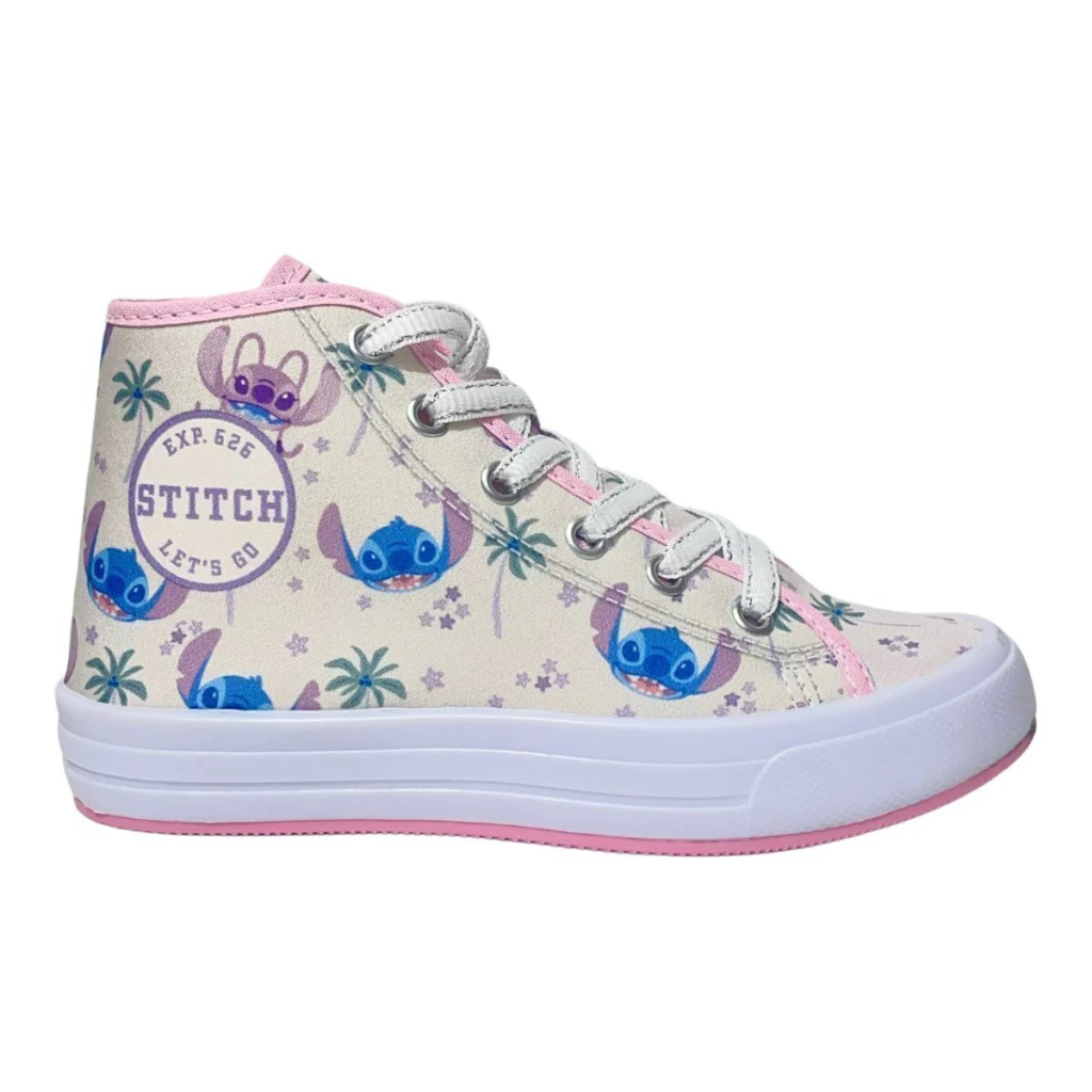 Tênis Stitch Infantil Cano Alto Meninas Disney Original