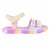 Sandália infantil Pampili 697 Lulli com LEDs coloridos no solado e detalhes em rosa, branco e bege