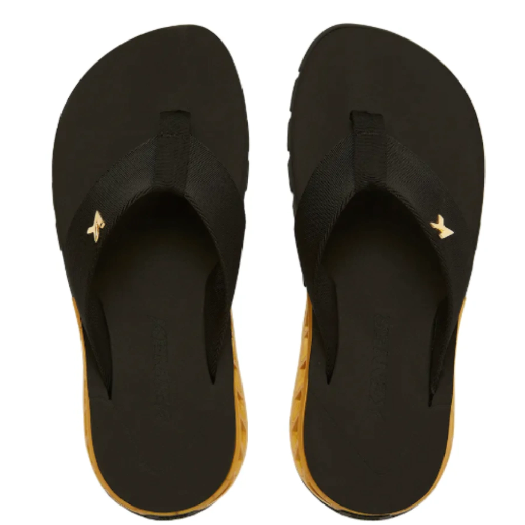 Chinelo Kenner Adulto Rakka Preto Dourado Original 1900023100-6