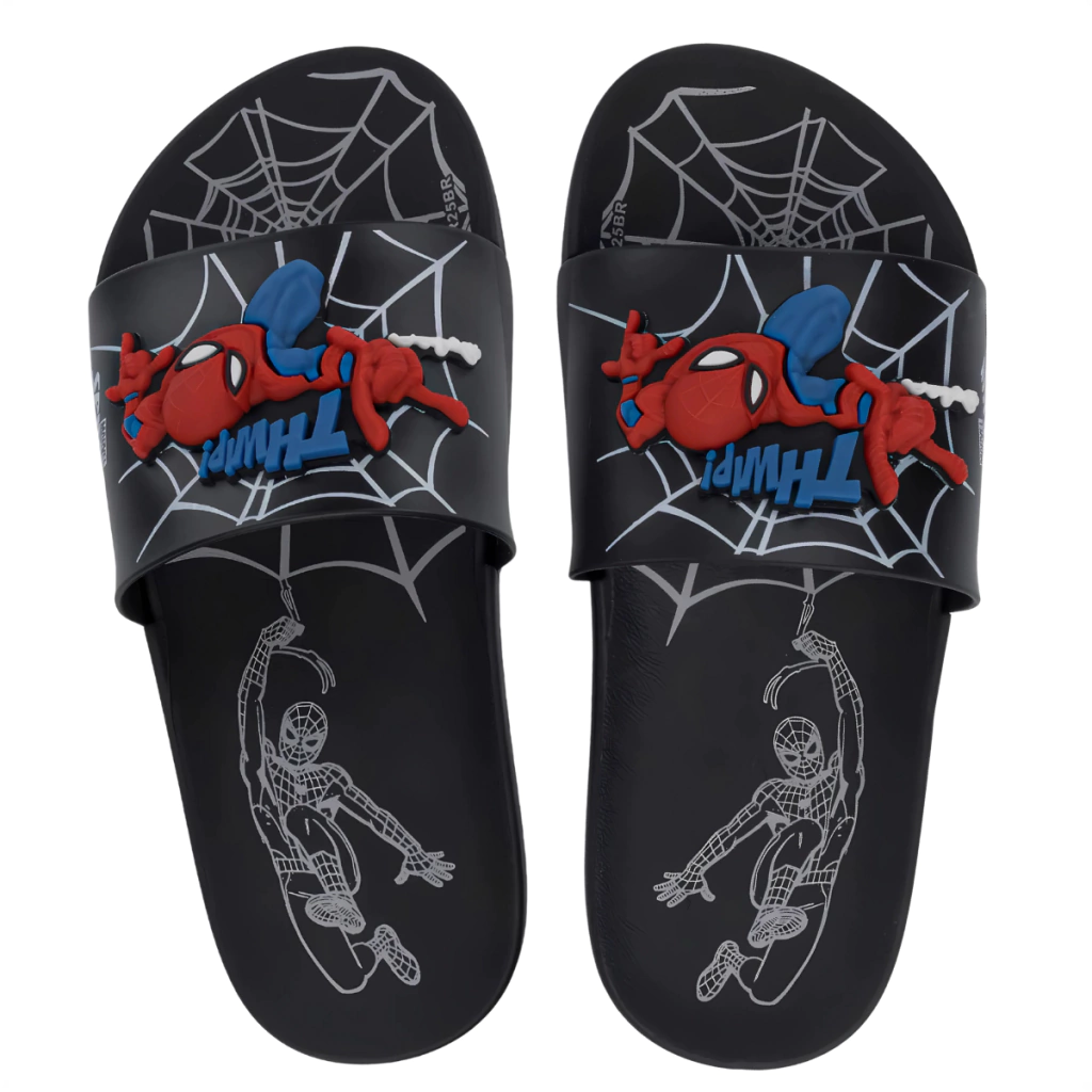 Chinelo Homem Aranha View Preto/Cinza