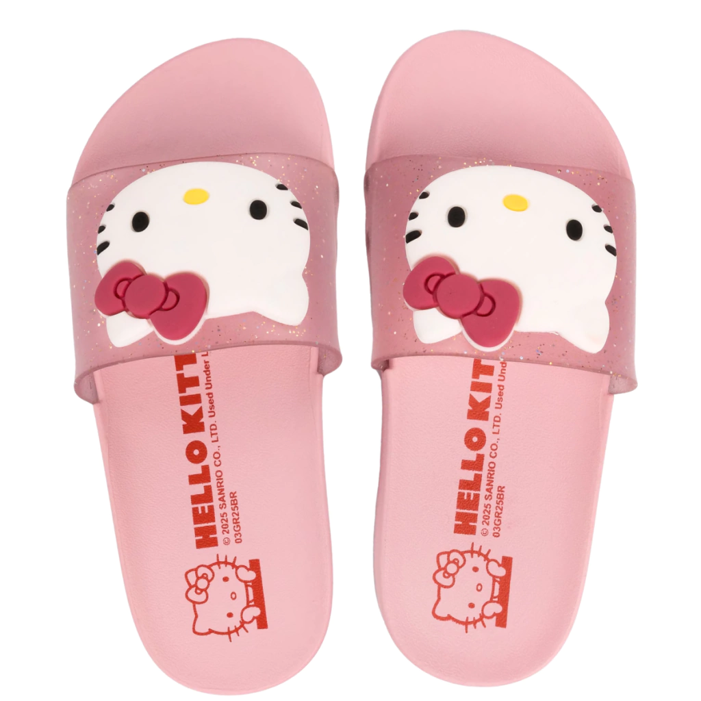 BO814 CHINELO HELLO KITTY MANIA ROSA/BRANCO