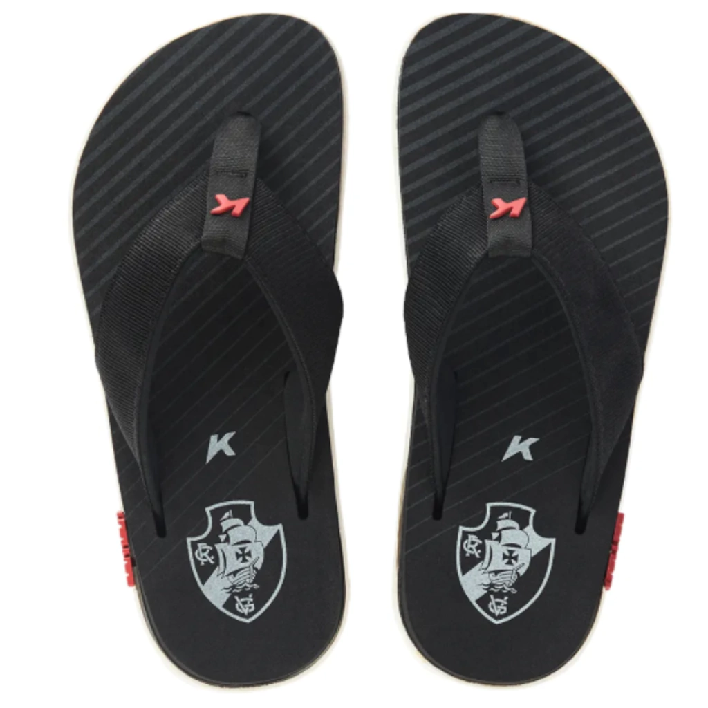 Chinelo Kenner Collab Vasco Da Gama Kivah Branco Preto Original 1300021302-1